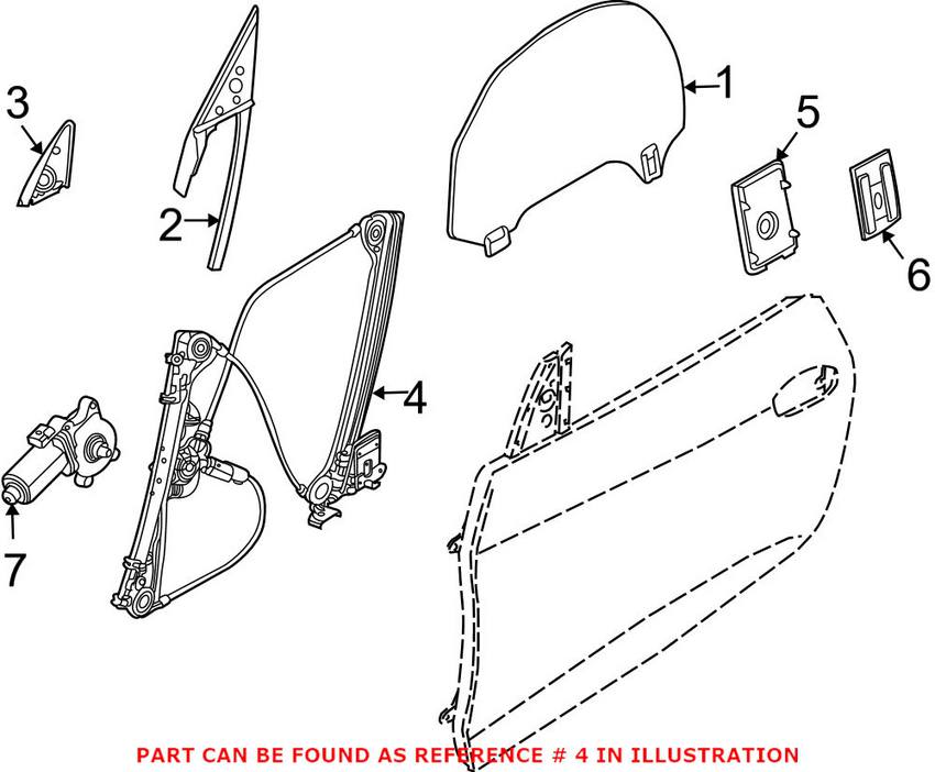 BMW Window Regulator - Front Passenger Side 51337198910