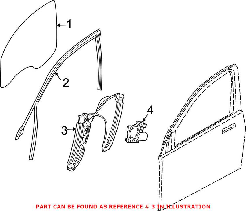 BMW Window Regulator - Front Passenger Side 51337202480