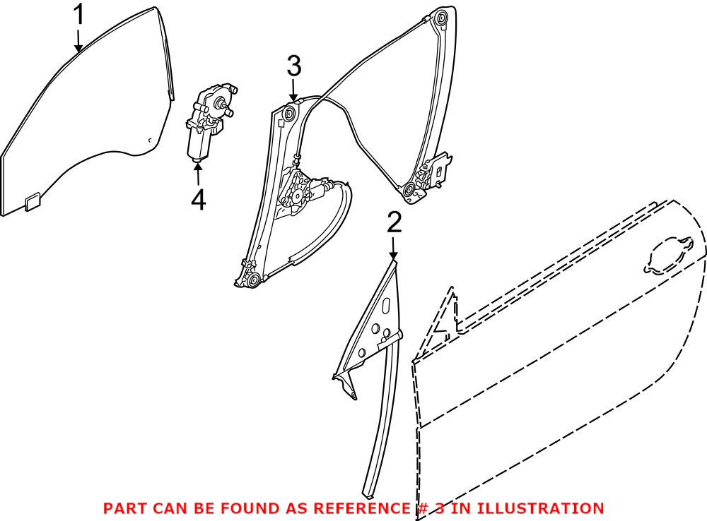 BMW Window Regulator - Front Passenger Side 51337268798