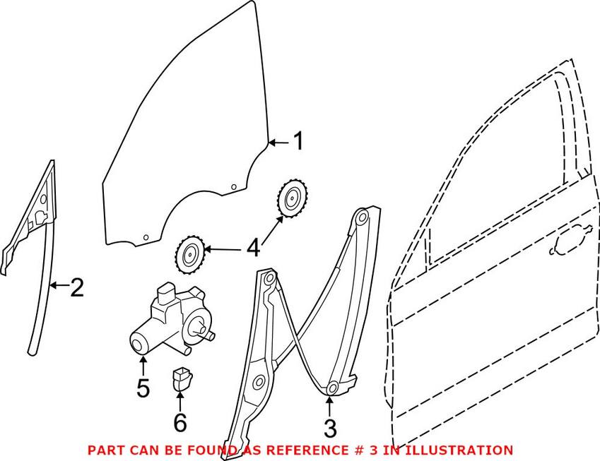 BMW Window Regulator - Front Passenger Side 51337365260