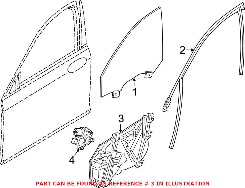 BMW Window Regulator - Front Driver Side 51337422879