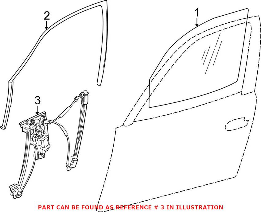 BMW Window Regulator - Front Passenger Side (w/ Motor) 51338125202