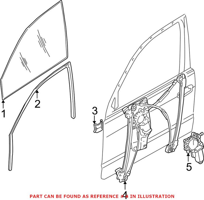 BMW Window Regulator - Front Passenger Side 51338252394