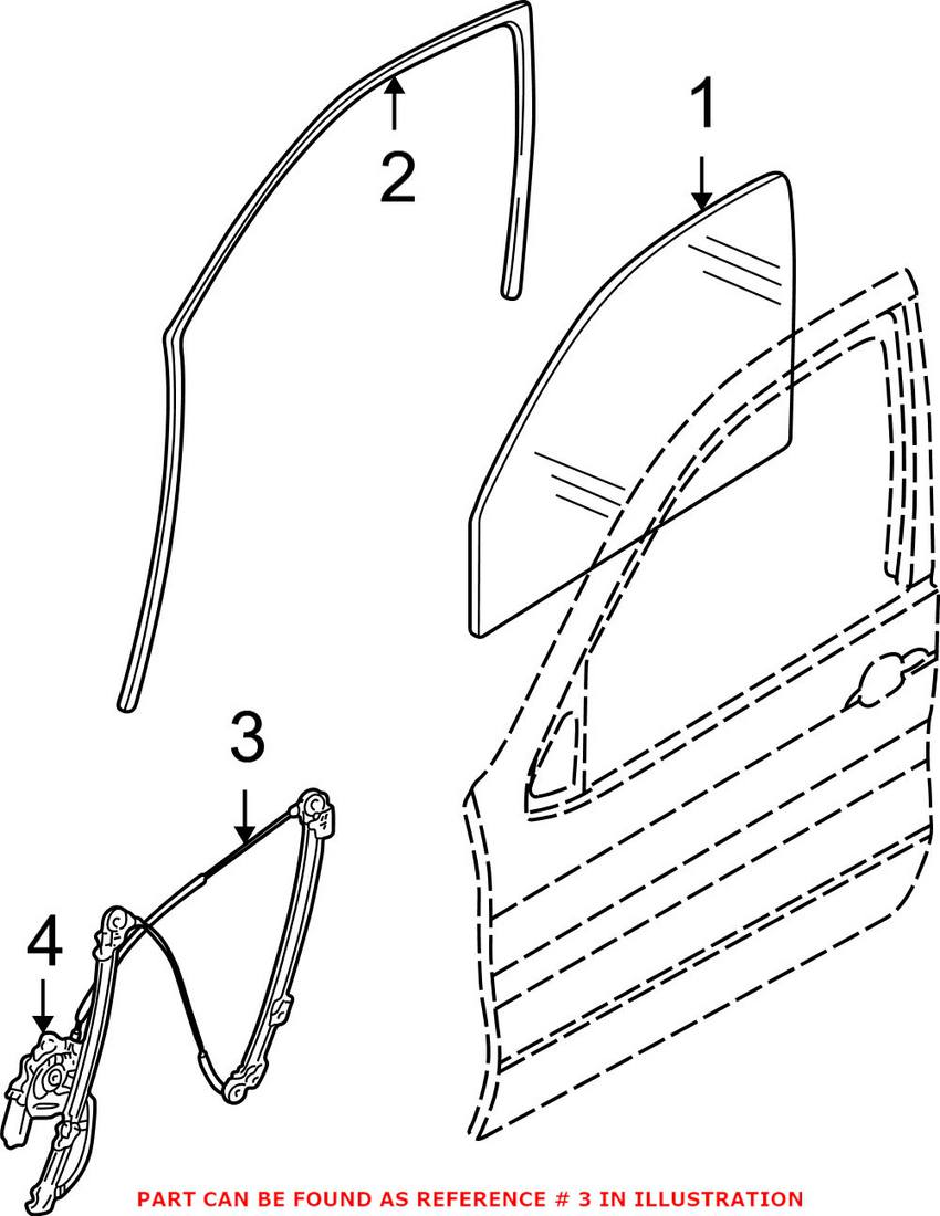 BMW Window Regulator - Front Driver Side 51338254911