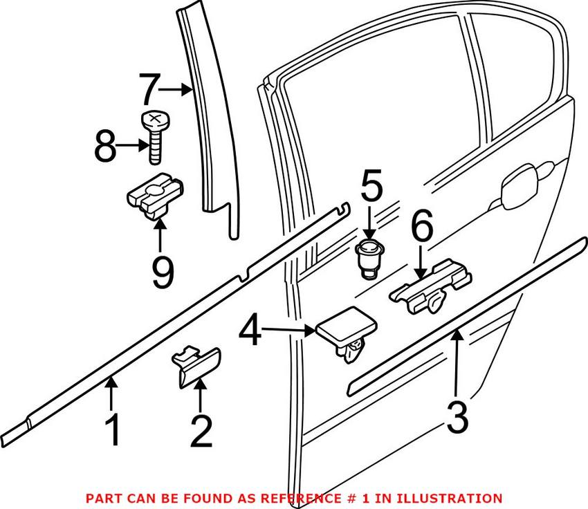 Window Seal - Rear Driver Side Outer Lower