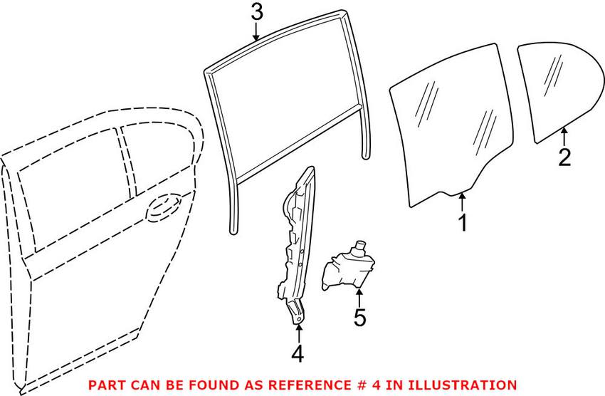BMW Window Regulator - Rear Passenger Side 51357182616