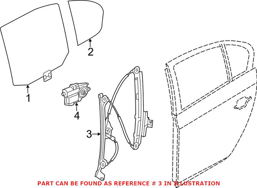 BMW Window Regulator - Rear Driver Side 51357197923
