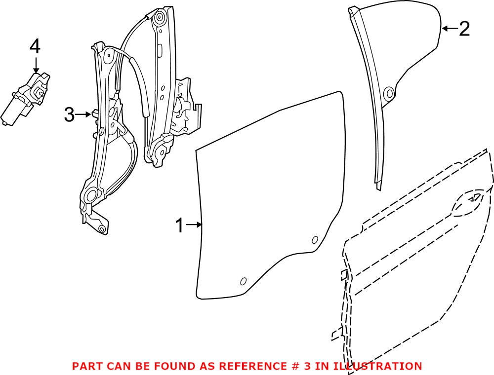 BMW Window Regulator - Rear Driver Side 51357311597