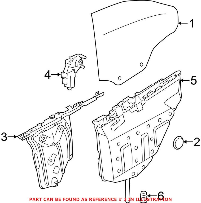 BMW Window Regulator - Rear Passenger Side 51357352750