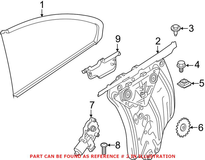 Window Regulator - Rear Passenger Side