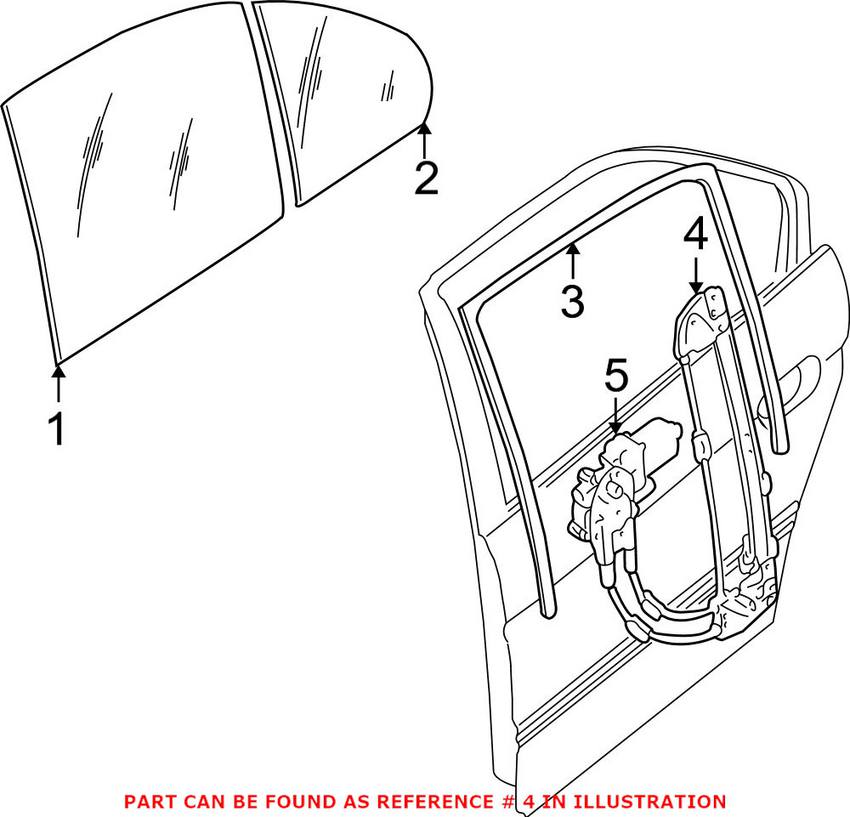 BMW Window Regulator - Rear Driver Side (w/ Motor) 51358252429