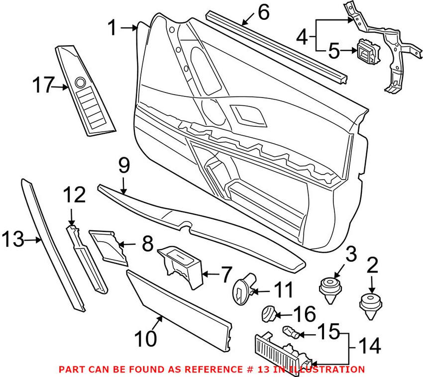 BMW Exterior Door Handle Cover = Front Passenger Side 51416959334