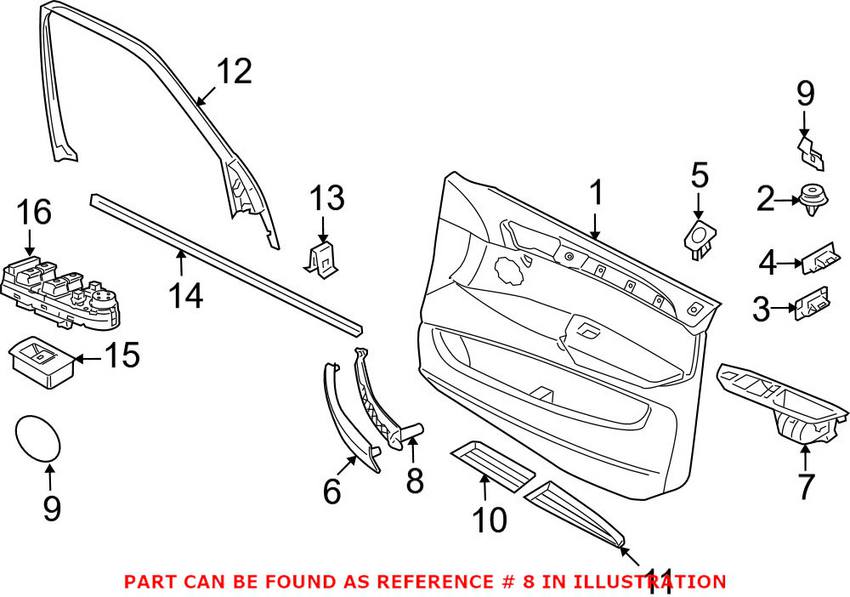 Interior Door Handle - Passenger Side (Gray)