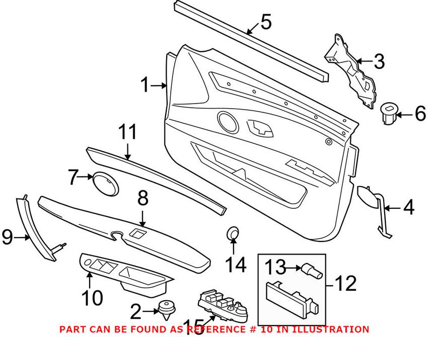 BMW Interior Door Pull Handle = Front Driver Side 51416983707