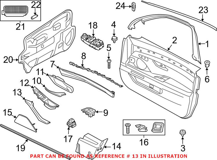 BMW Interior Door Pull Handle 51417225856