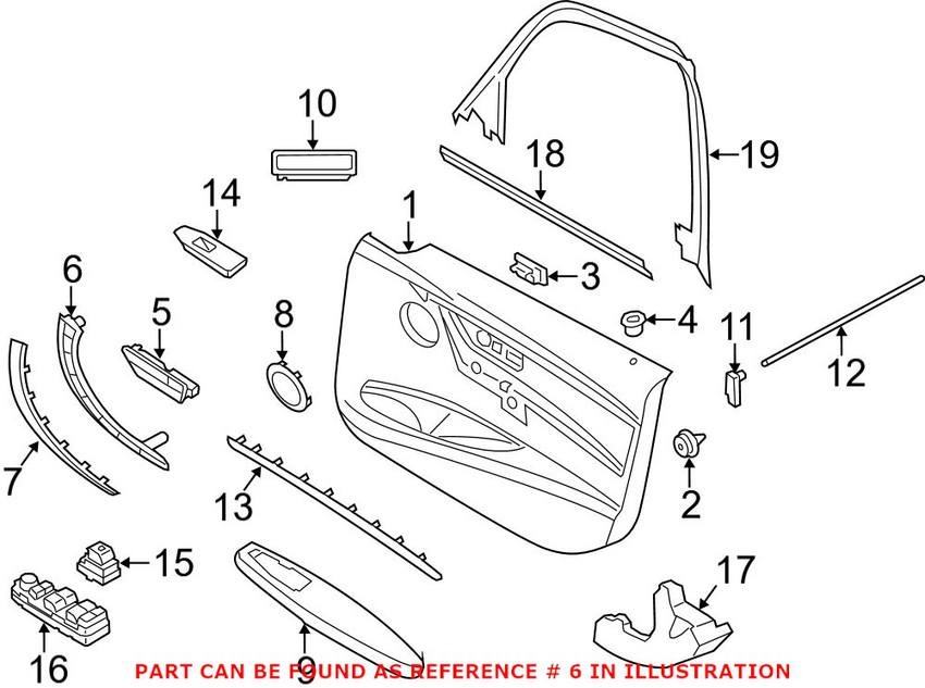 BMW Interior Door Handle - Front Passenger Side (Black) 51417279312