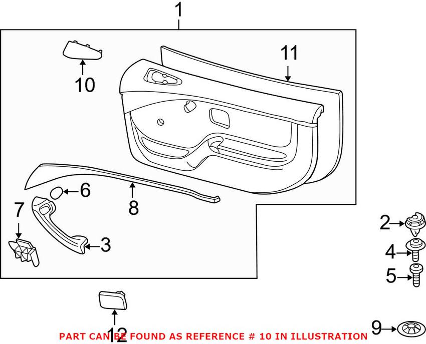 BMW Speaker Cover - Front Driver Side 51418397539