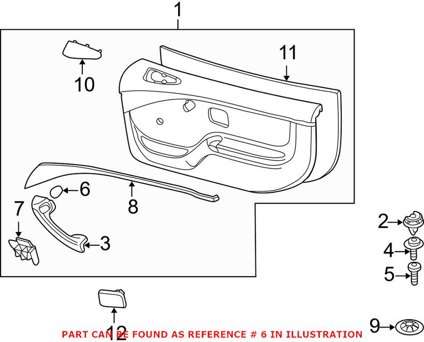 BMW Interior Door Handle Trim Cover - Front Passenger Side (Beige) 51418398921