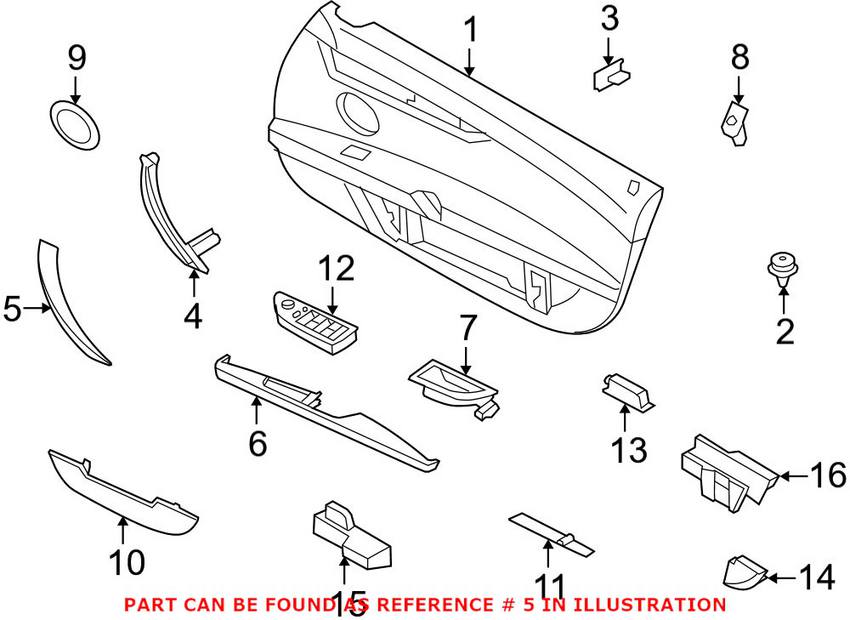 Interior Door Handle - Passenger Side (Black)