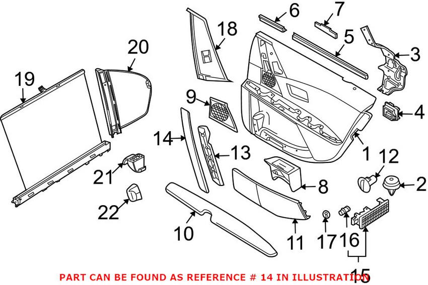 BMW Exterior Door Handle Cover = Rear Driver Side 51426959335