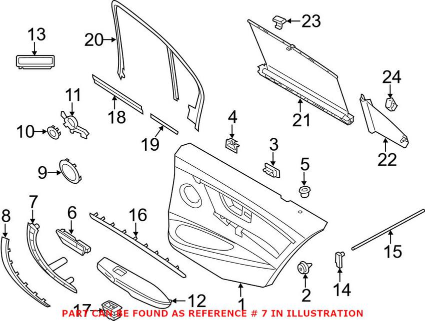 BMW Interior Door Handle - Rear Passenger Side (Black) 51427281466