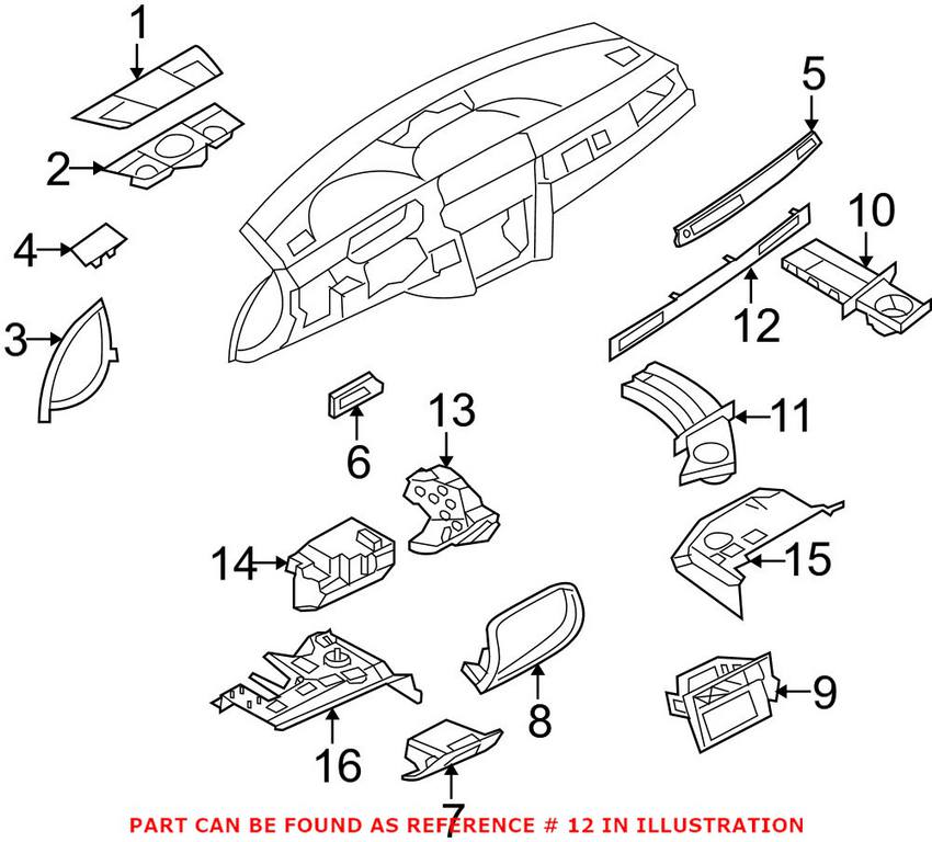 BMW Decor Strip (Drink Holder) (Gray) 51457138799