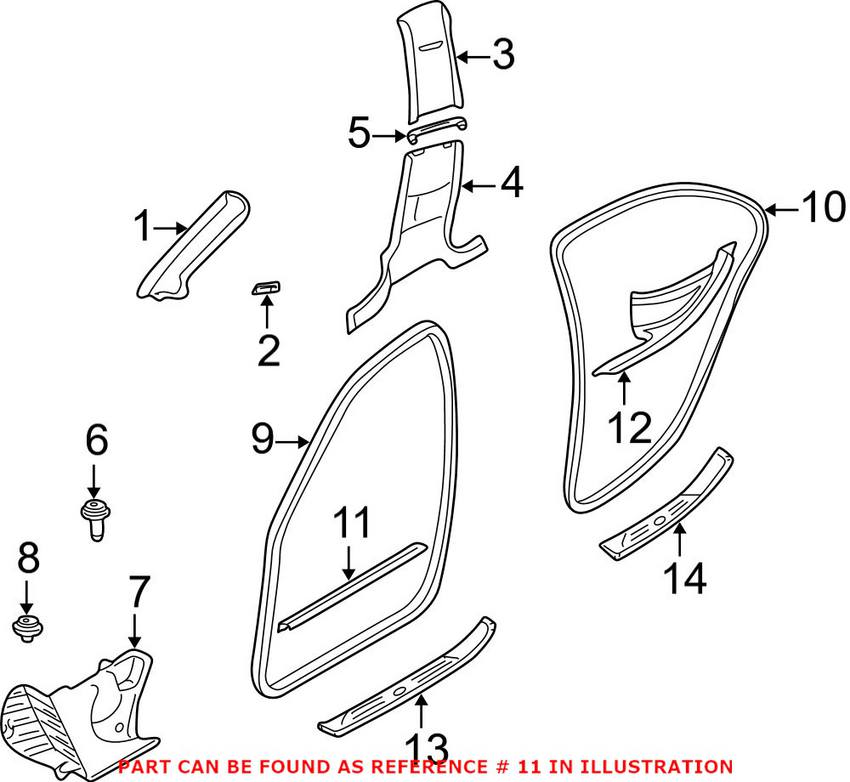 BMW Door Sill Cover - Front Driver Side (Black) 51477014605