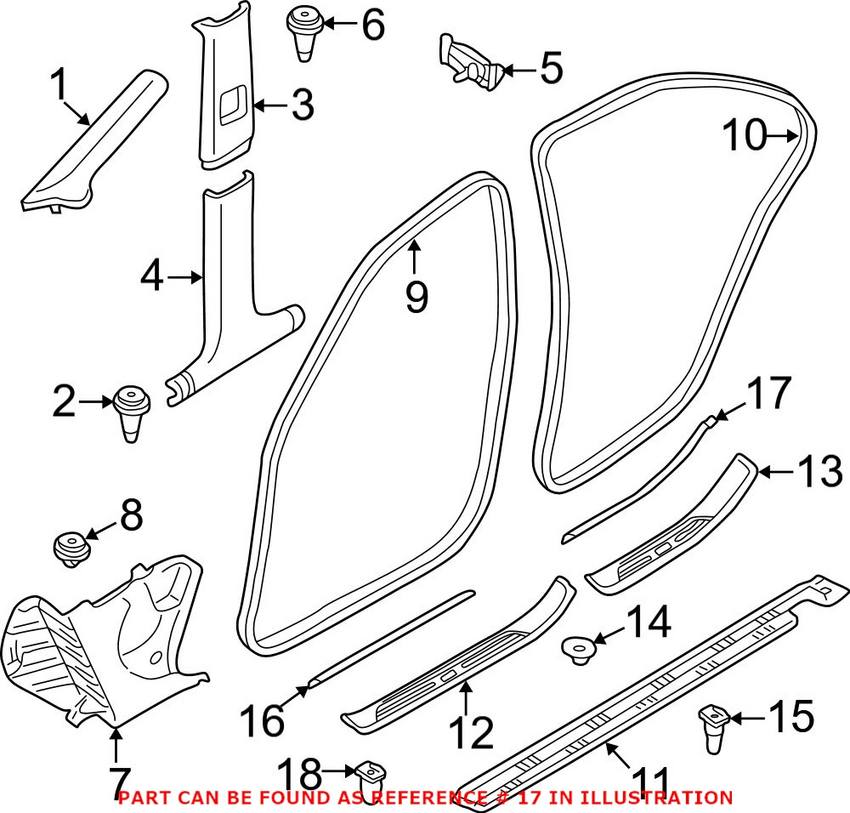 Door Sill Strip - Rear Driver Side (Beige)