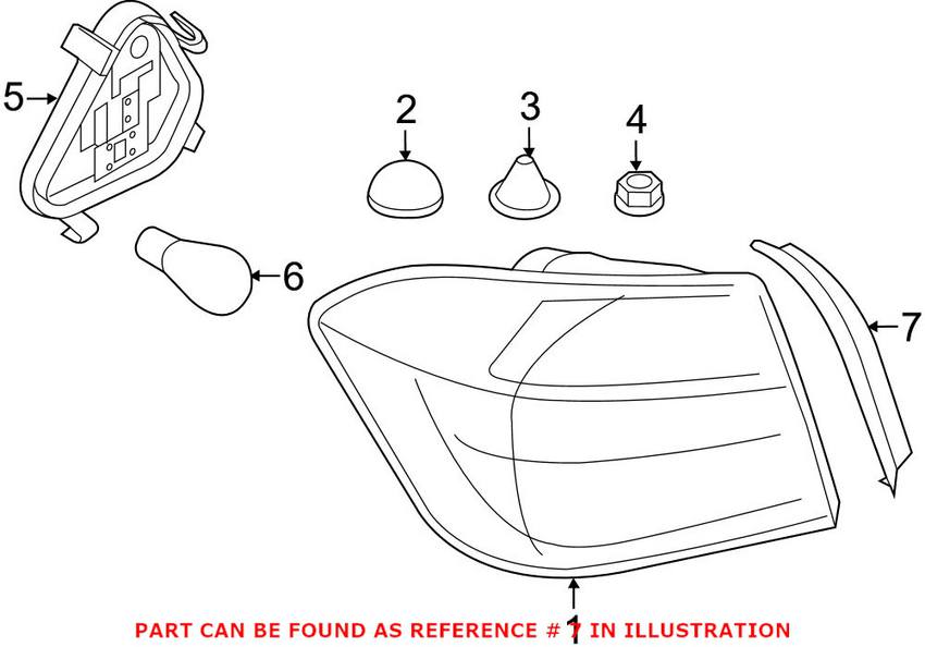 BMW Tail Light Cover - Rear Passenger Right Outer 51497453334