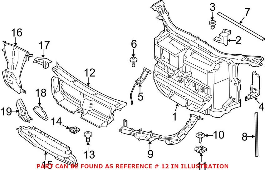 BMW Radiator Air Duct - Front Upper 51642990178