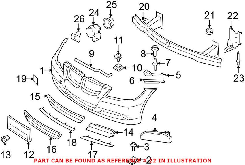 BMW Bumper Carrier Bracket - Front Passenger Side Lower 51647154546