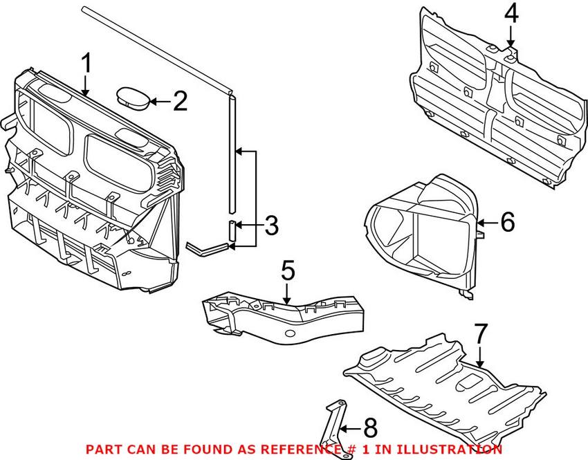 BMW Radiator Air Duct 51647192758