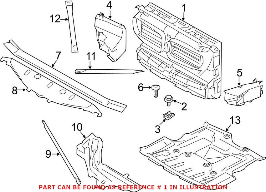 BMW Radiator Air Duct 51647332892