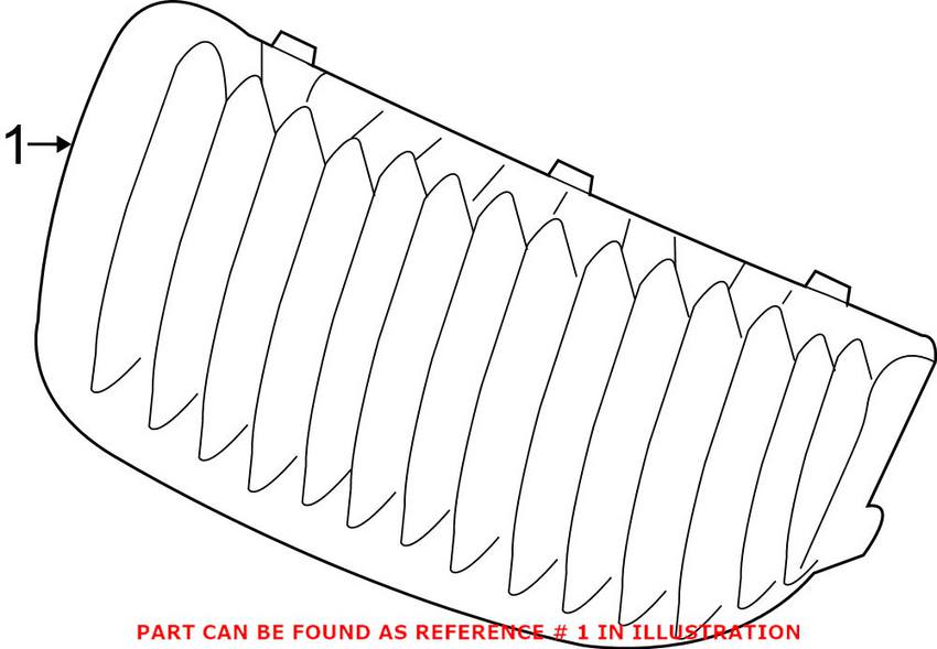 BMW Kidney Grille - Passenger Side (Black) (M Performance) 51712155450