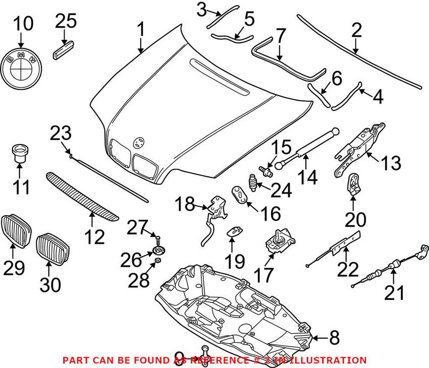 BMW Hood Seal - Rear 51718215919