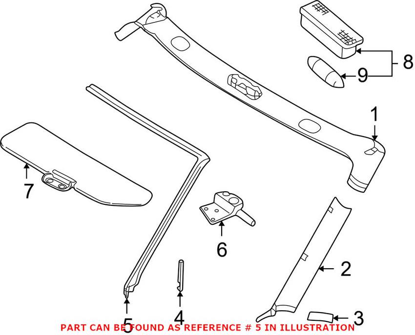 BMW Windshield Seal - Front Upper 51718410169