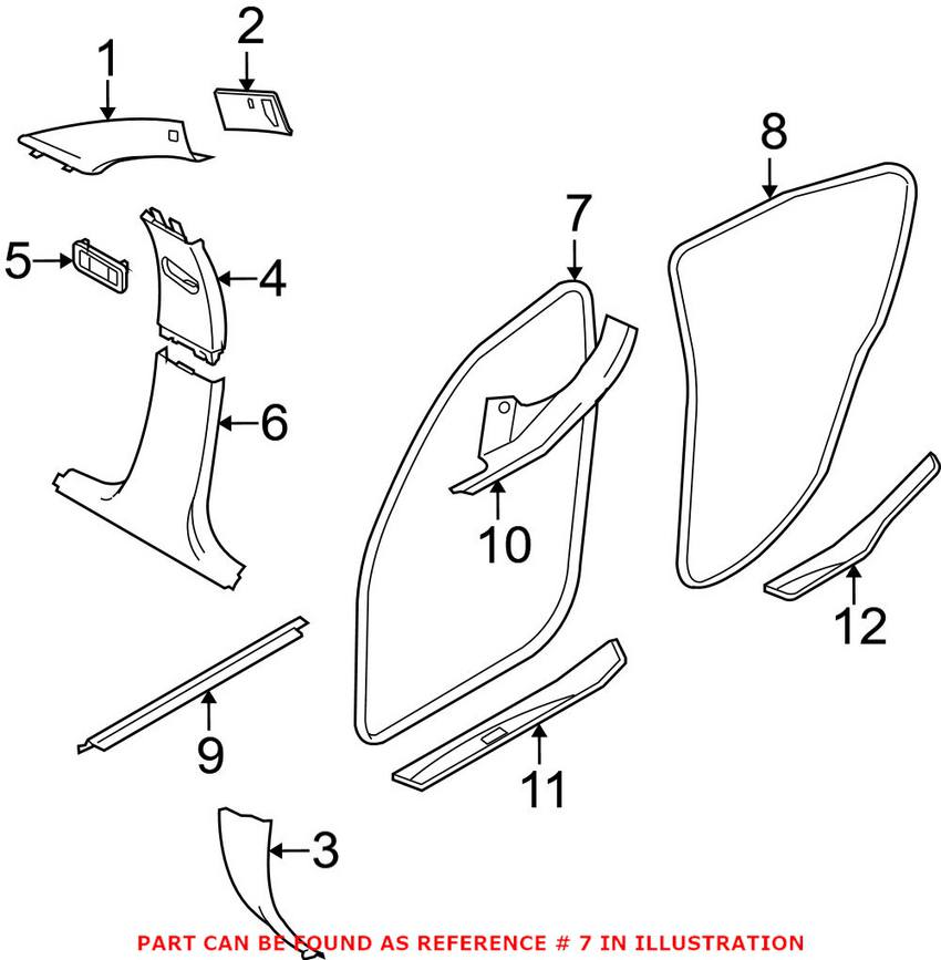 BMW Door Edge Molding 51727247258