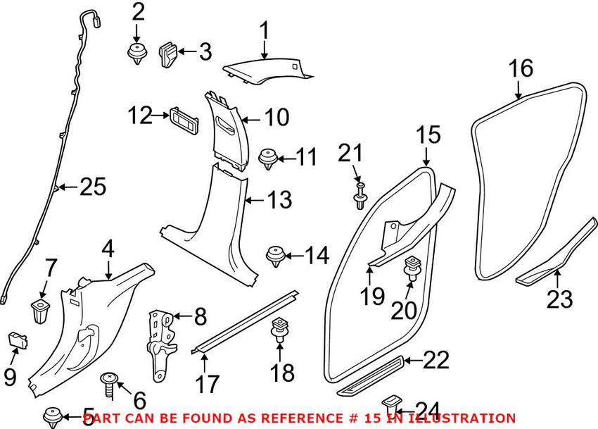 BMW Door Seal - Front Driver Side 51727303968