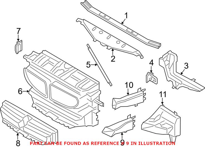 BMW Brake Air Duct - Front Driver Left 51747370383