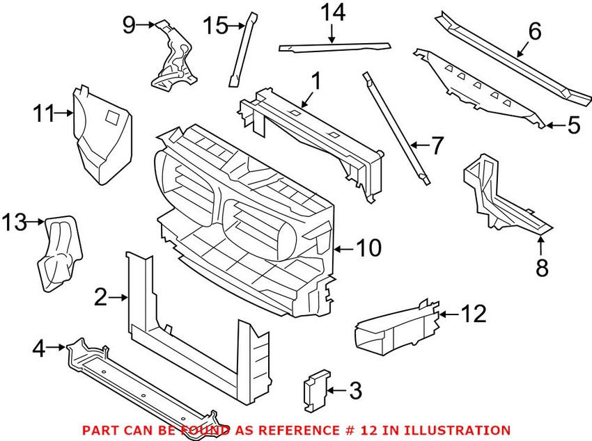 BMW Brake Air Duct - Front Driver Left Lower 51747898881