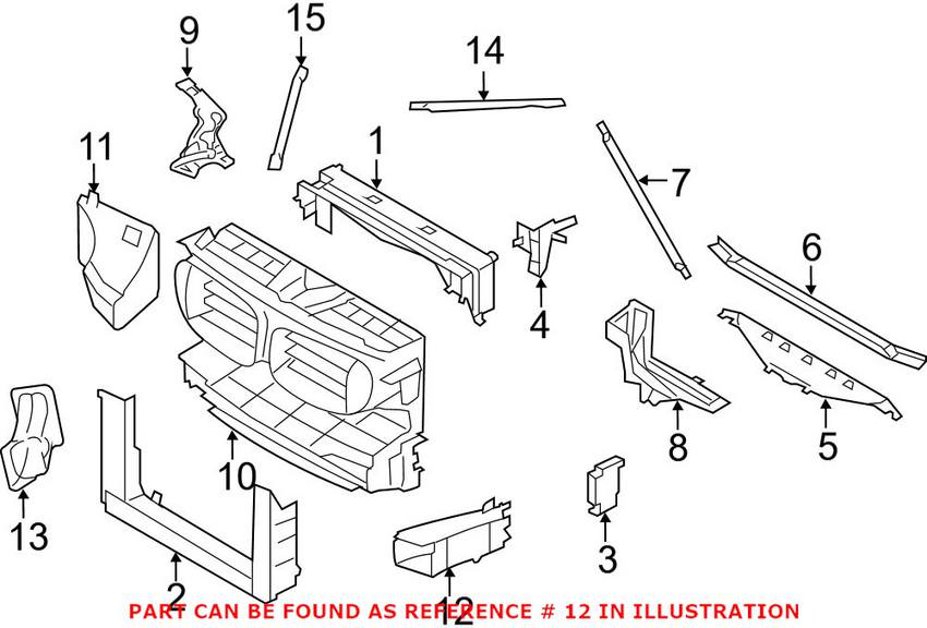 BMW Brake Air Duct - Front Passenger Right Lower 51747898882