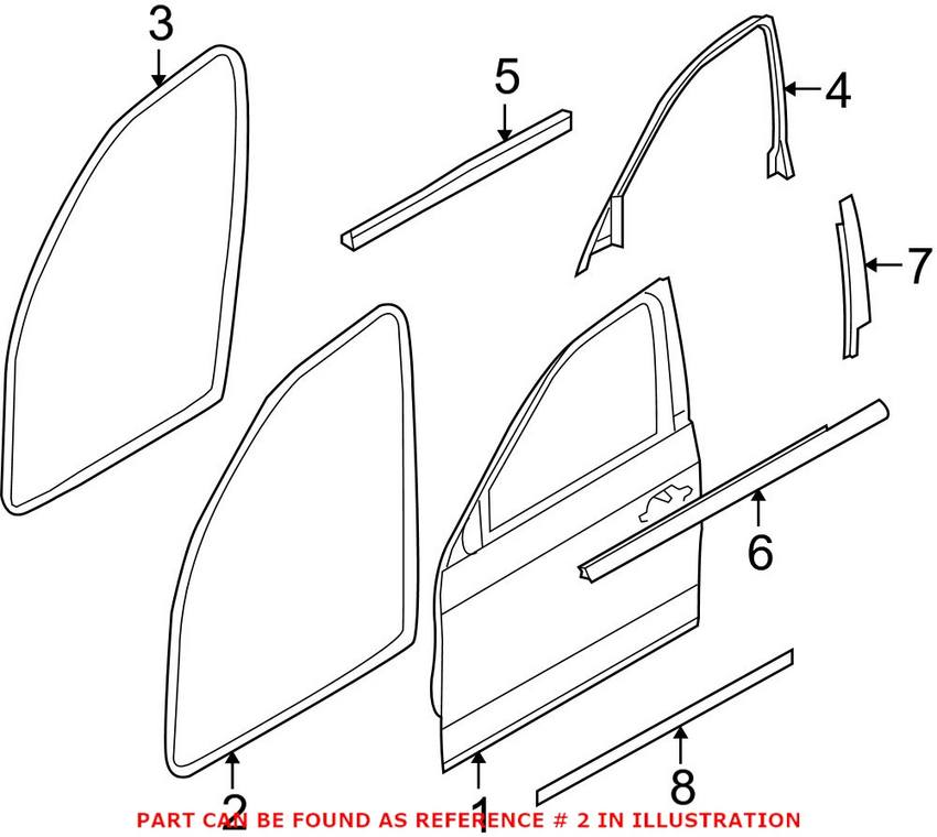 BMW Door Weatherstrip - Front 51767060229