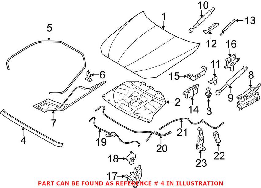 BMW Hood Seal 51767206521