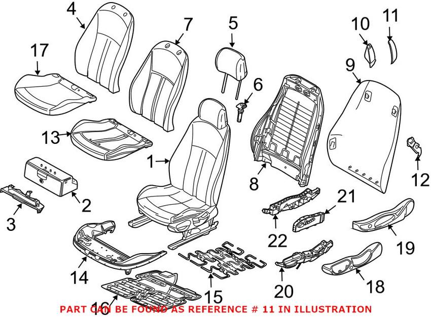 BMW Seat Belt Guide Cover - Front Driver Side (Black) 52107165347