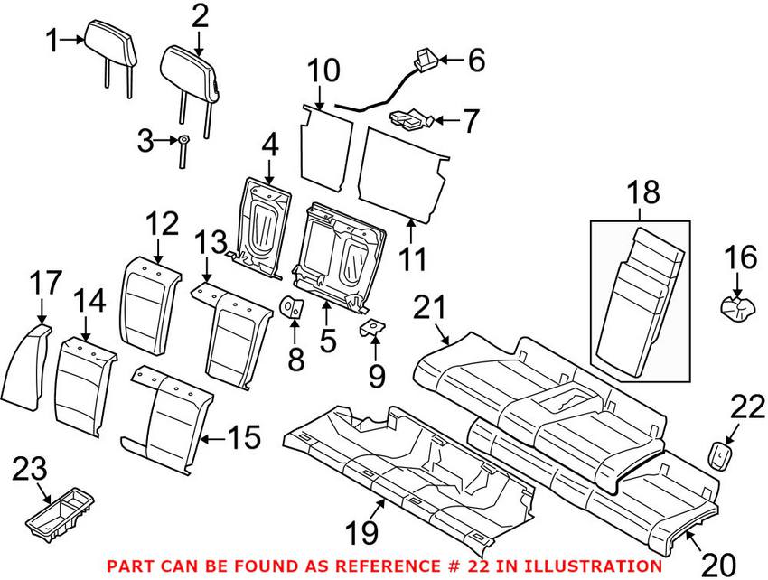 BMW Child Seat Anchor Cover (Black) 52207118674