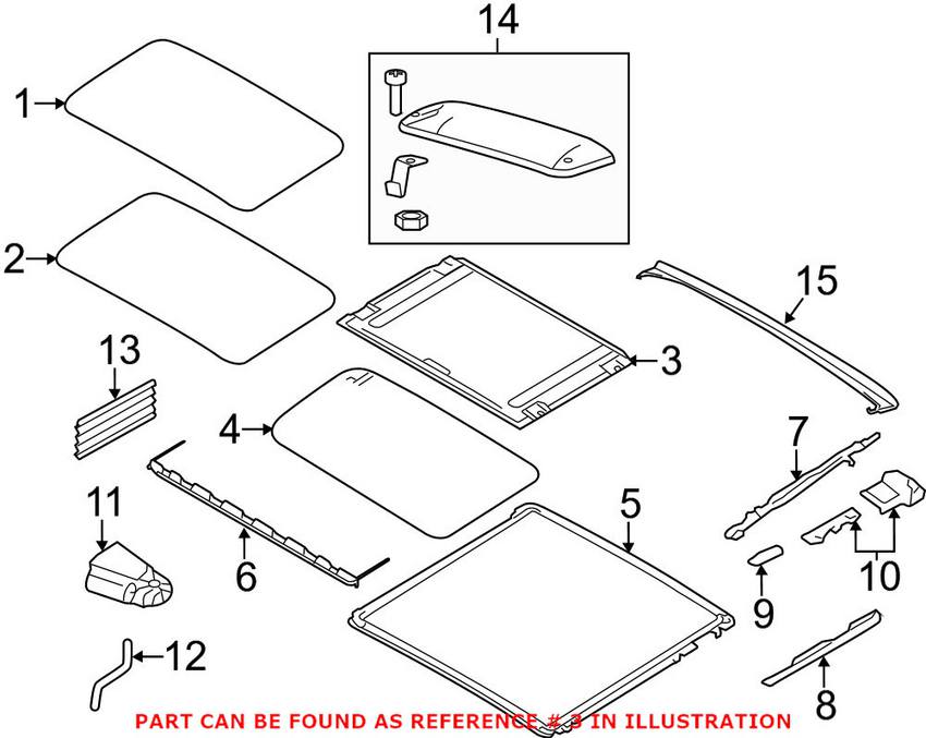 BMW Sunroof Shade (Gray) 54107157445