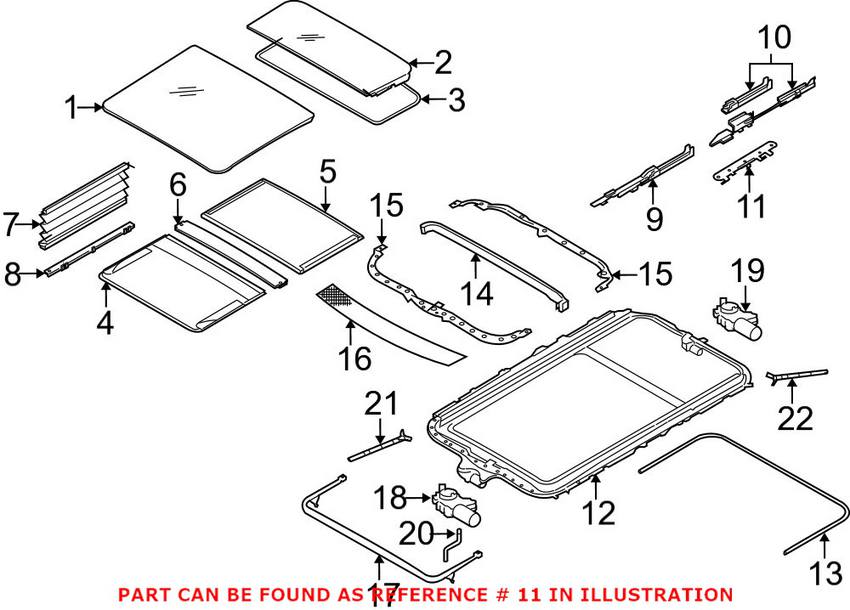 BMW Sunroof Frame Repair Kit 54107198619