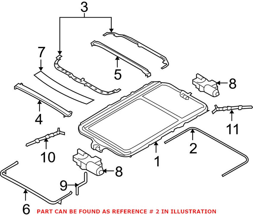 BMW Sunroof Seal 54107430946