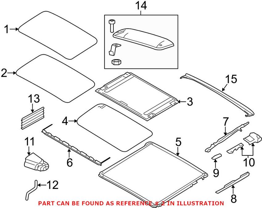 BMW Sunroof Seal 54137157374 - Genuine BMW