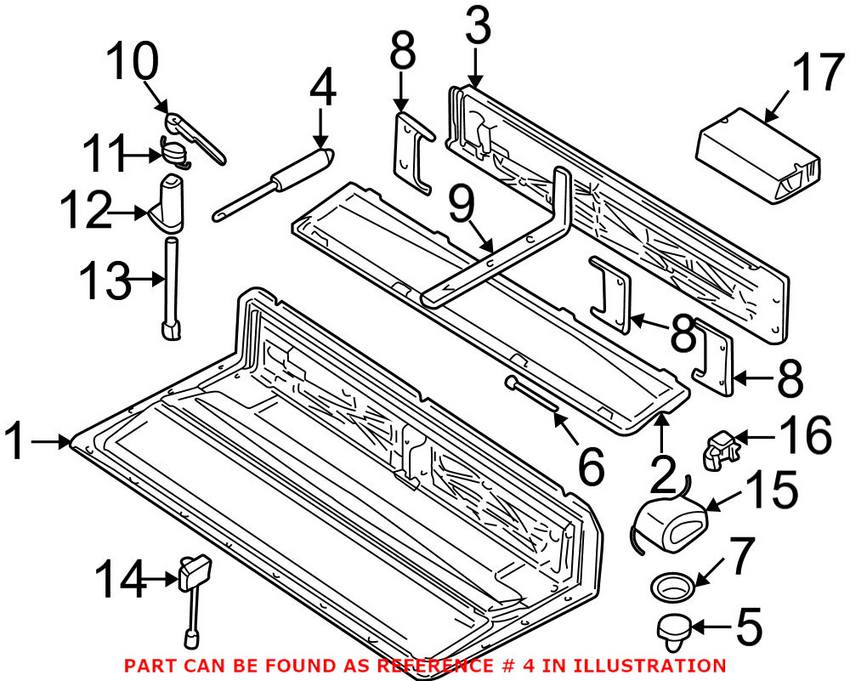 BMW Convertible Top Lift Support 54318232767